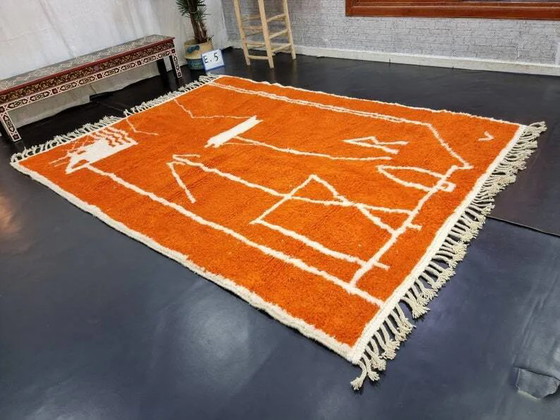 Traditioneller handgefertigter Berber-Orangenteppich 3/2m – Teppiche & Läufer, Wool, Cotton, Bohemian (photo 6 of 9)