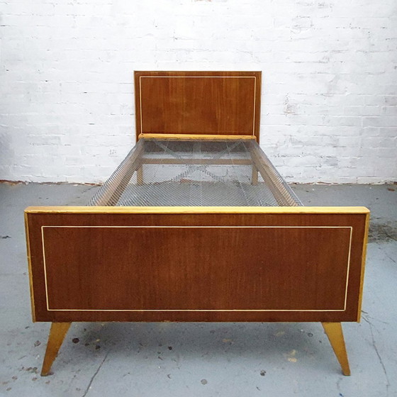 Image 1 of Mid-Century Teak Wood Bed Frame, Spain, 1950s