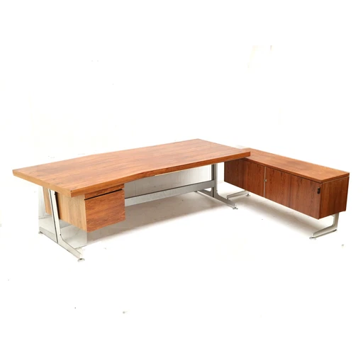 Large Exclusive Vintage Rosewood Corner Desk From Voko Made In The 1960s