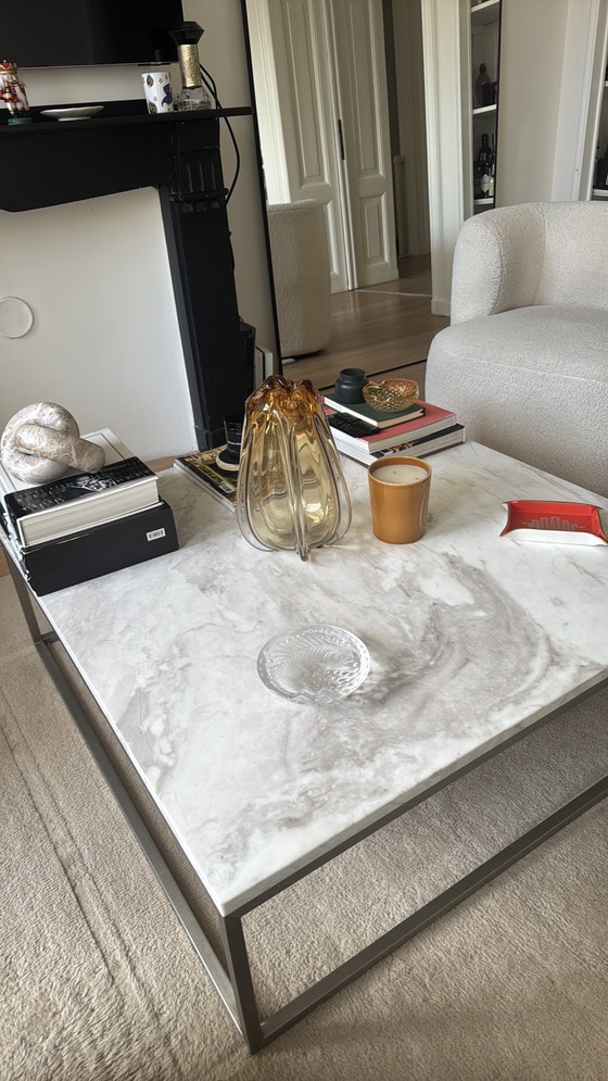 Image 1 of White Marble Square Coffee Table
