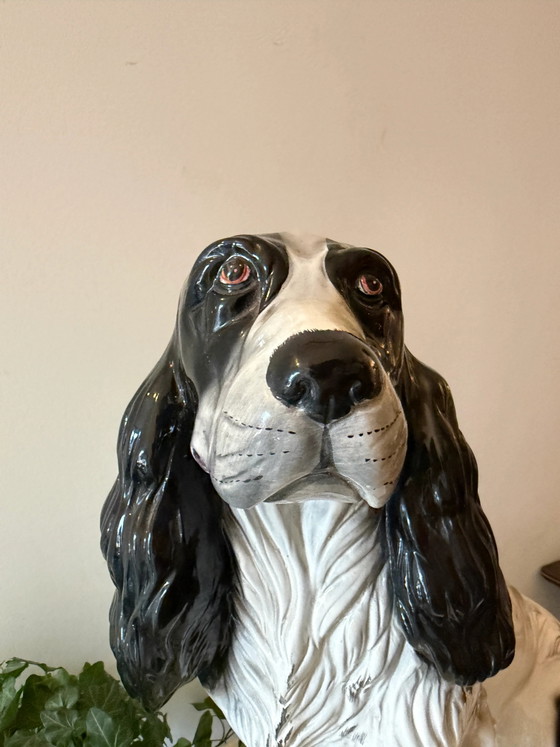 Italiaans Keramiek Spaniel Hond Beeld – Beeldhouwkunst, Ceramic, Vintage (photo 5 of 9)