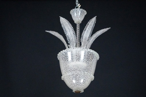 Lampadario vintage in vetro di Murano italiano degli anni '30