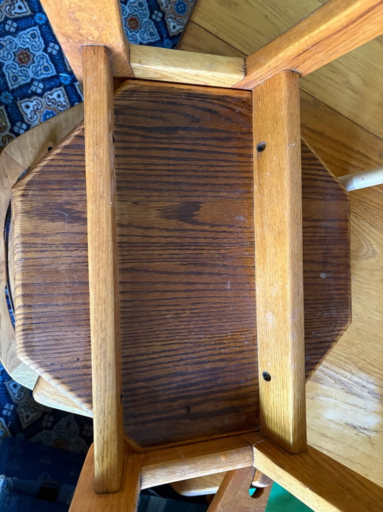 4 authentieke vintage stoelen, Eetkamerstoelen, Hout, Bruin (foto 6 van 8)