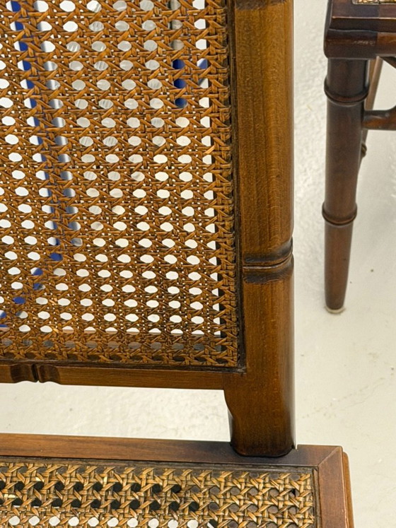 Sedie da pranzo in stile Hollywood Regency con finta canna di bambù, anni '70, set da 3 – Rattan (photo 6 of 8)
