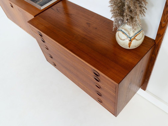 Modulaire wandkast van teakhout, Deens design, jaren 60, ontworpen door Rud Thygesen en Johnny Sørensen, (photo 13 of 32)