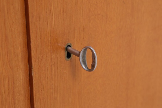 Image 1 of Vintage Musterring segretario in frassino | Mid Century desk cabinet work desk retro wood storage 50s #07-01