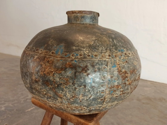Image 1 of 2 X vintage metal jugs vases