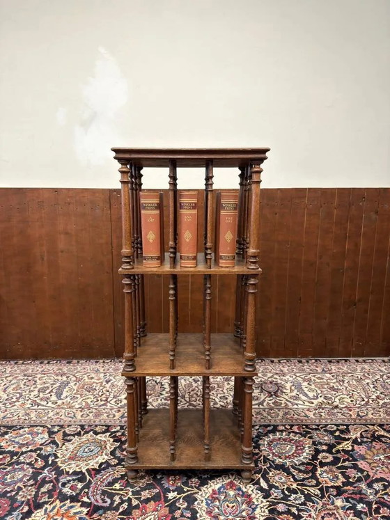 Large Classic English Bookshelf, Bookcases, Wood, Blue, Chesterfield (photo 10 of 12)