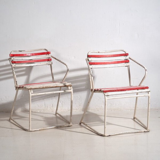 Chaises de jardin empilables antiques (c.1920). Lot de 2 pièces – Iron, Rustic (photo 5 of 28)