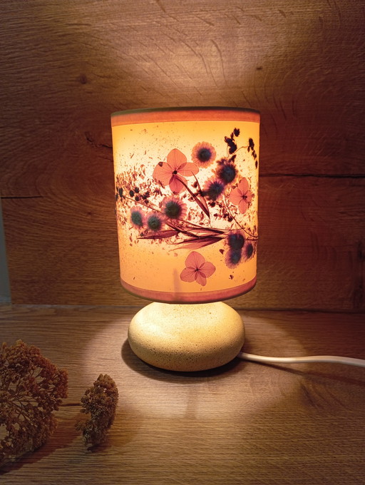 Mini-Lampe Stein, Lampenschirm Inklusion getrocknete Blumen bintagey