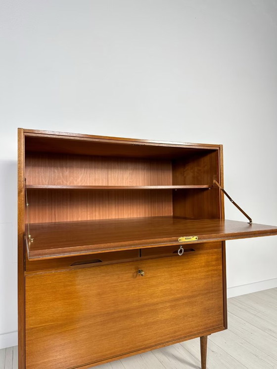 Image 1 of Vintage Minimalistic Walnut Cabinet Secretary 60s