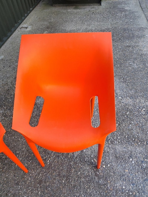 Image 1 of 4 Dr. Yes chairs Kartell color orange-red, stackable