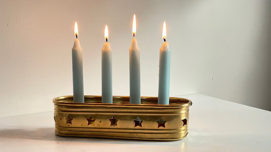Image 1 of Candeliere vintage in ottone per 4 candele