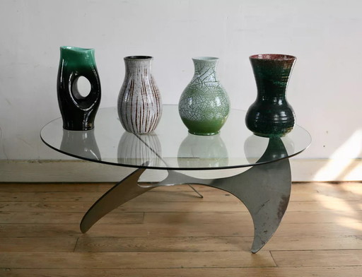 4x Accolay Vases, Signed Ceramics, France 60's