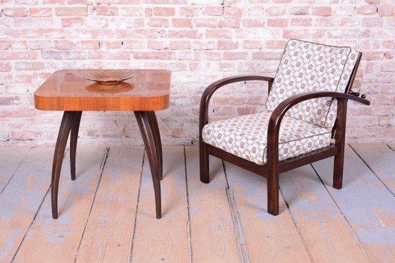 Poltrona Art Déco regolabile restaurata, di Thonet, Faggio, Lucidata, Ceca, anni '20, Poltrone, Tessile (foto 10 di 15)