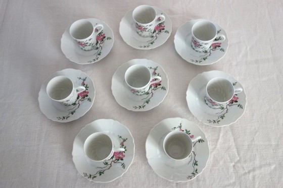 Image 1 of 8 vintage Haviland Limoges Eglantine pattern coffee cups