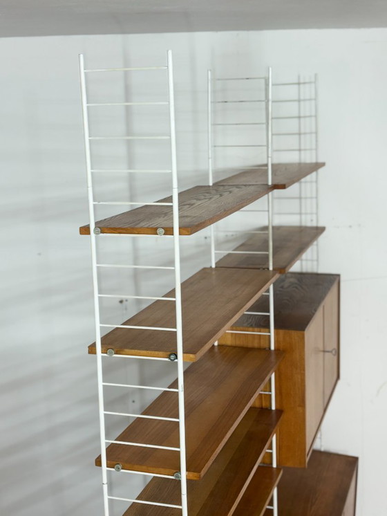 Image 1 of Mid-century string shelving / vintage wall shelf / Sybille 314 living room wall unit / living room wall unit