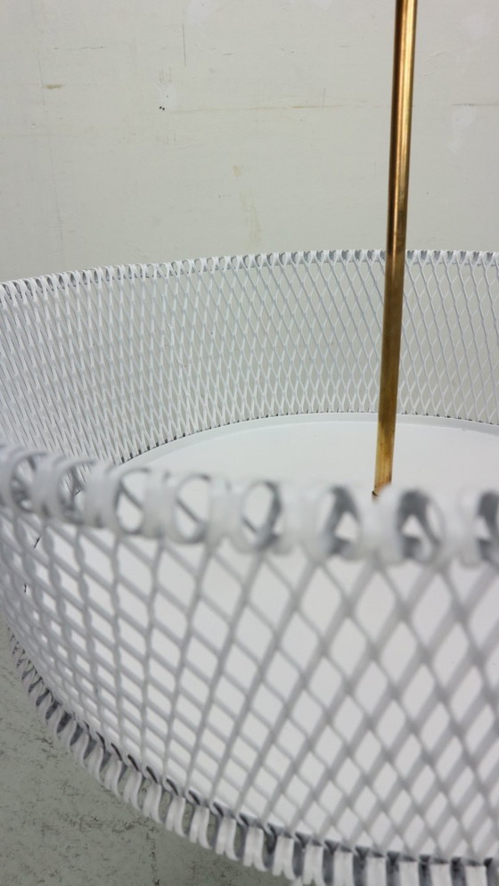 Image 1 of Fioriera d'epoca in metallo bianco e ottone, Francia, anni '60