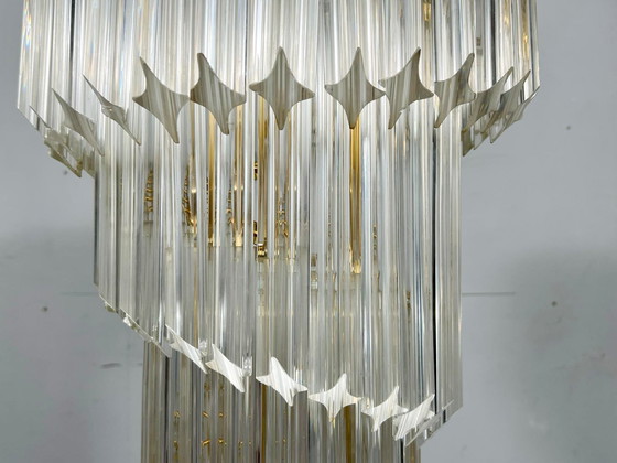 Image 1 of  Gran araña/lámpara de techo de Paolo Venini, cascada, cristal de Murano, Italia, años 70