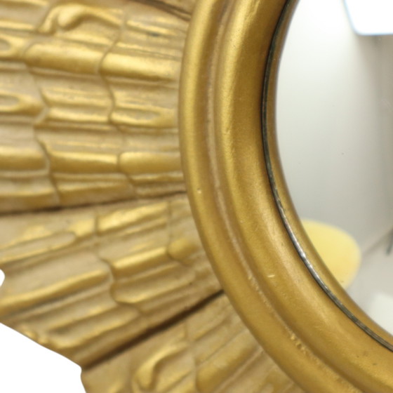 Image 1 of Golden Sunburst Plaster Sunburst Mirror