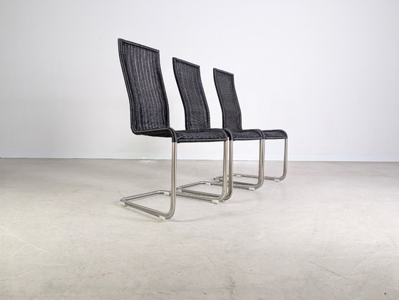 Image 1 of Ensemble original de 3 chaises cantilever Tecta B20 Jean Prouvé, noires