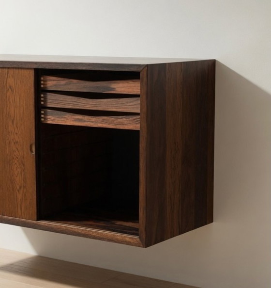 Image 1 of Poul Cadovius zwevend wanddressoir van palissanderhout, van CADO, jaren 1960.
