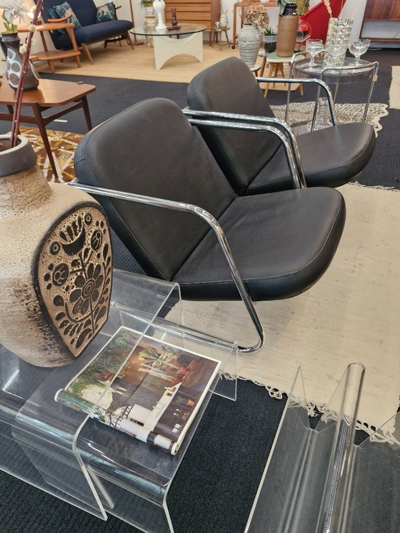 Set van twee vintage buisframe schommelstoelen in Bauhaus-stijl – Fauteuils, Skai (photo 8 of 9)