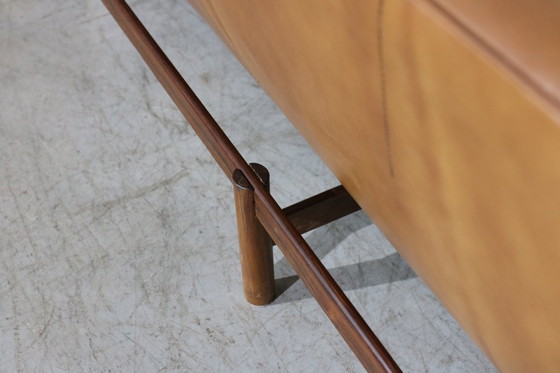 Image 1 of MP13 Sofa aus Leder und Palisanderholz von Percival Lafer, 1970er Jahre