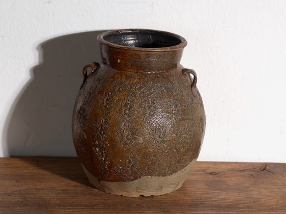 Antike chinesische glasierte Steingutvase – China, um 1900 – Vasen (photo 37 of 40)