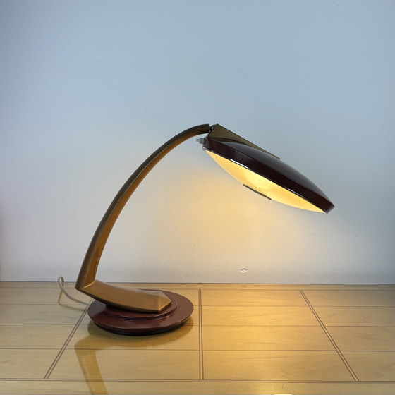 Image 1 of Brutalist Fase Boomerang 2000 Table Lamp by Luis Pérez de la Oliva 1960s-1970s Industrial Design Spain, Mid-Century, Space Age