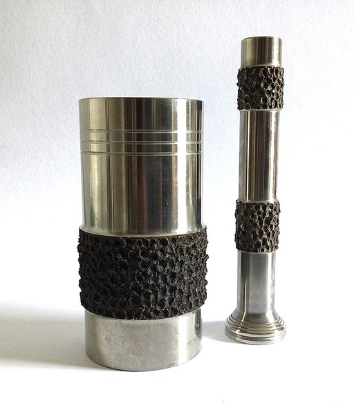 2 brutalist rvs vazen jaren 70