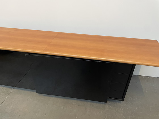 Image 1 of Buffet design italien noir avec plateau en bois, années 90