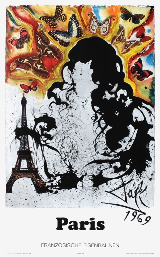 Image 1 of Salvador Dalí SNCF - Franse Spoorwegen - Parijs (klein) originele poster 19