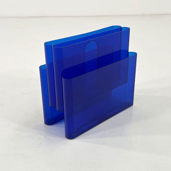 Image 1 of Porte-revues en Lucite bleue de Giotto Stoppino pour Kartell, années 1970