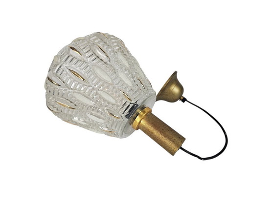 Image 1 of Hollywood Regency - design Rupert Nikoll - pendant lamp - crystal - brass - 1950s