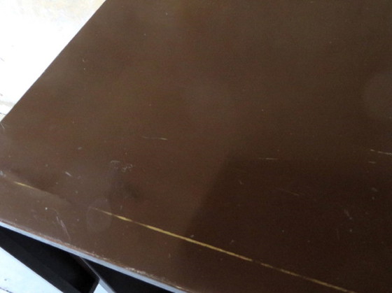 Image 1 of Piccola scrivania in metallo con ribalta di Roneo, Francia anni '20