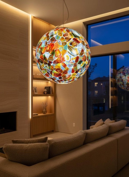 Lustre suspendu en verre de Murano de 52 cm