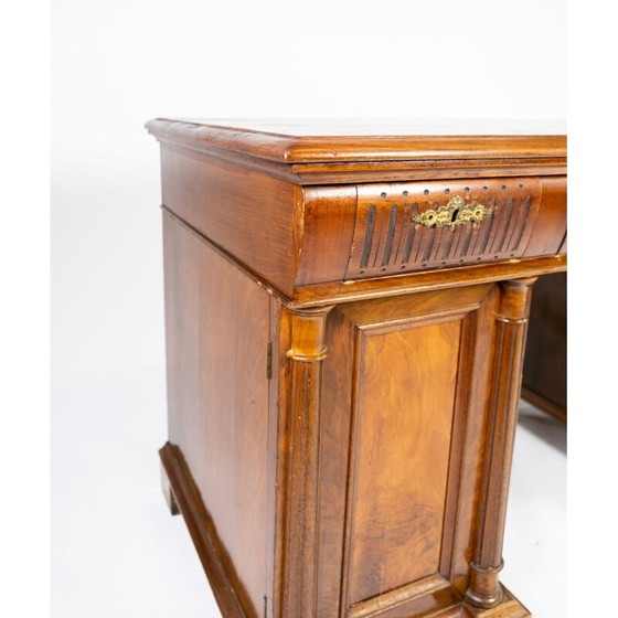 Image 1 of Large vintage desk of walnut 1890s