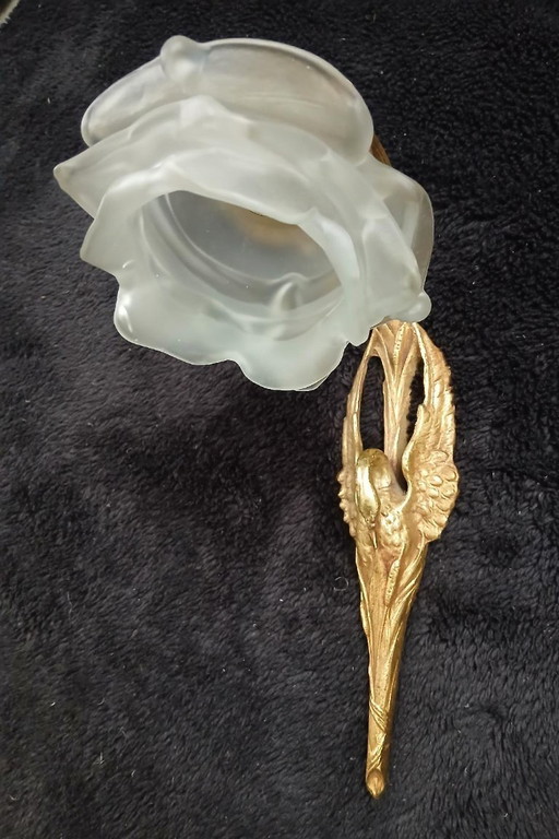 Applique da parete a forma di cigno in bronzo di Charles Ranc