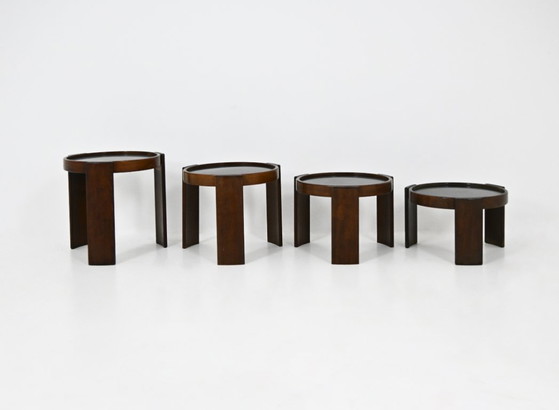 Image 1 of Satztische Modell 780 von Gianfranco Frattini für Cassina, 1960er Jahre, 4er-Set