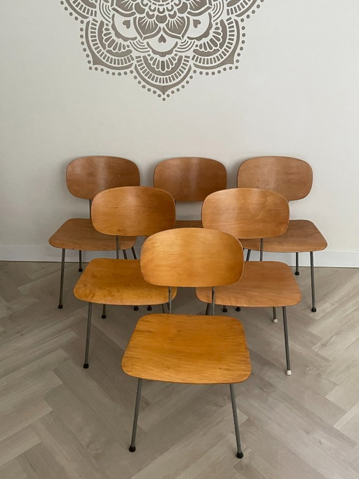 set van 6 stoelen Gispen 116