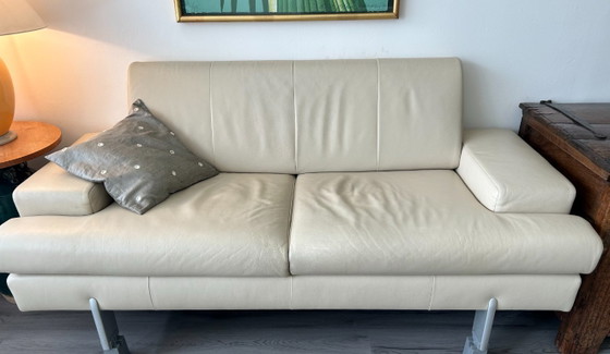 Two Rolf Benz AK 644 Sofas Plus Ottoman (Beige) – Modular sofas, Leather (photo 3 of 6)
