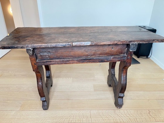 Image 1 of An antique wooden Spanish wall table