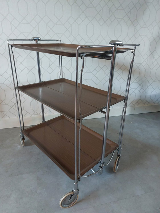 Image 1 of Vintage folding serving trolley