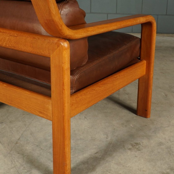 Image 1 of Fauteuil vintage en cuir – L. Olsen & Søn – Møbelfabrik K/S – 1960