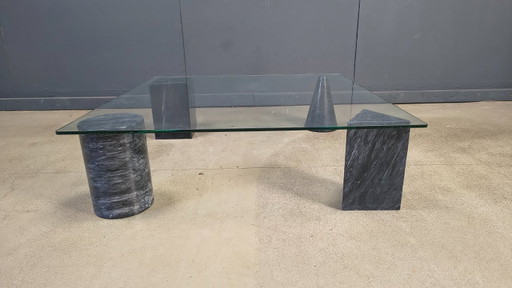 Table basse vintage en marbre italien, années 1970