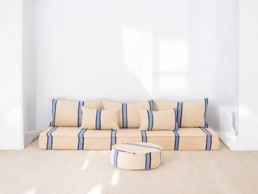 Handmade Moroccan Boujaad Kilim Floor Sofa