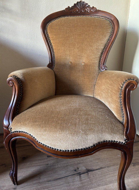 Image 1 of poltrona da salotto antica Rococò/Luigi XV – poltrona elegante, condizioni eccellenti