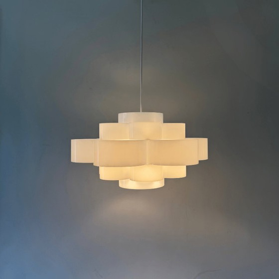 Image 1 of Lampada a sospensione Space Age in plexiglass - Bianca - Cerchi
