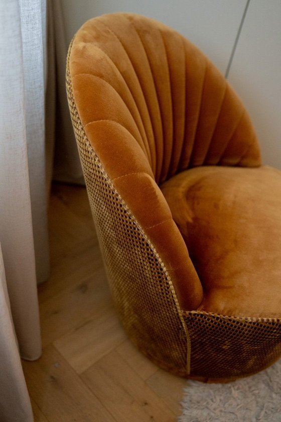 Image 1 of Vintage Look Armchair Ochre Yellow Dutchbone Madison